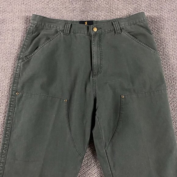 Browning Double Knee Front Pants Men's 38 x 32 Green Briar Field Hunting Canvas - Picture 2 of 14